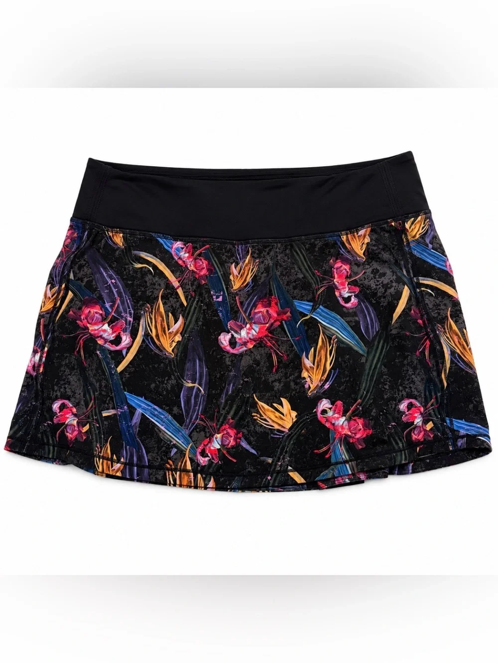 Lululemon Pace Rival Mid-Rise Long Skirt Veiled Floral Black Multi Size 8 Golf